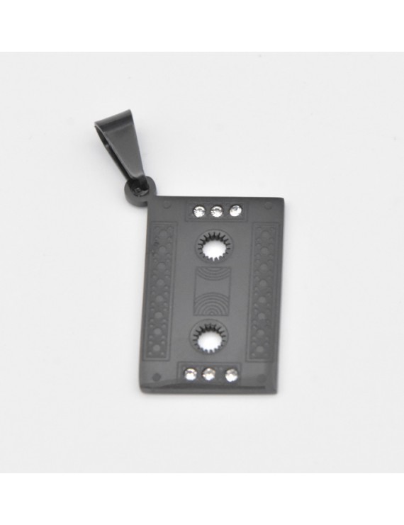 Stainless Steel Audio Tape Pendants